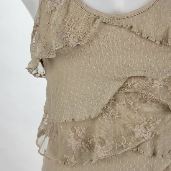 Eyeshadow Floral Lace Ruffled Racer‎ Back Tank Top - Picture 5 of 8
